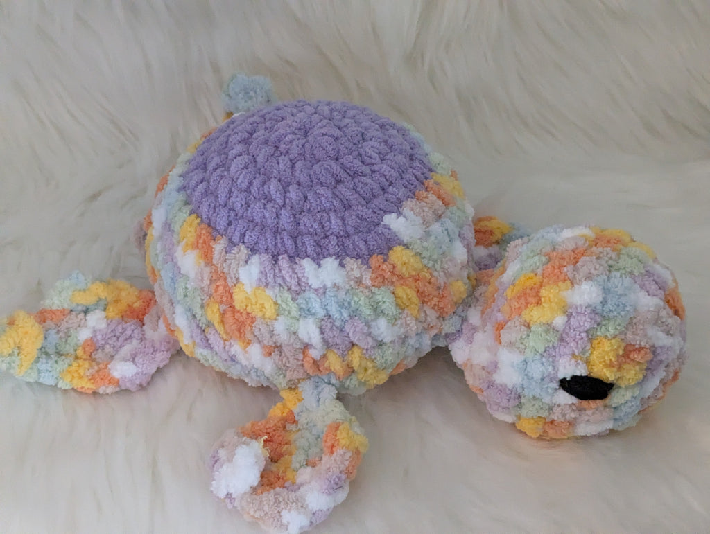 Pastel Sea Turtle Stuffie - Jumbo Turtle Plush