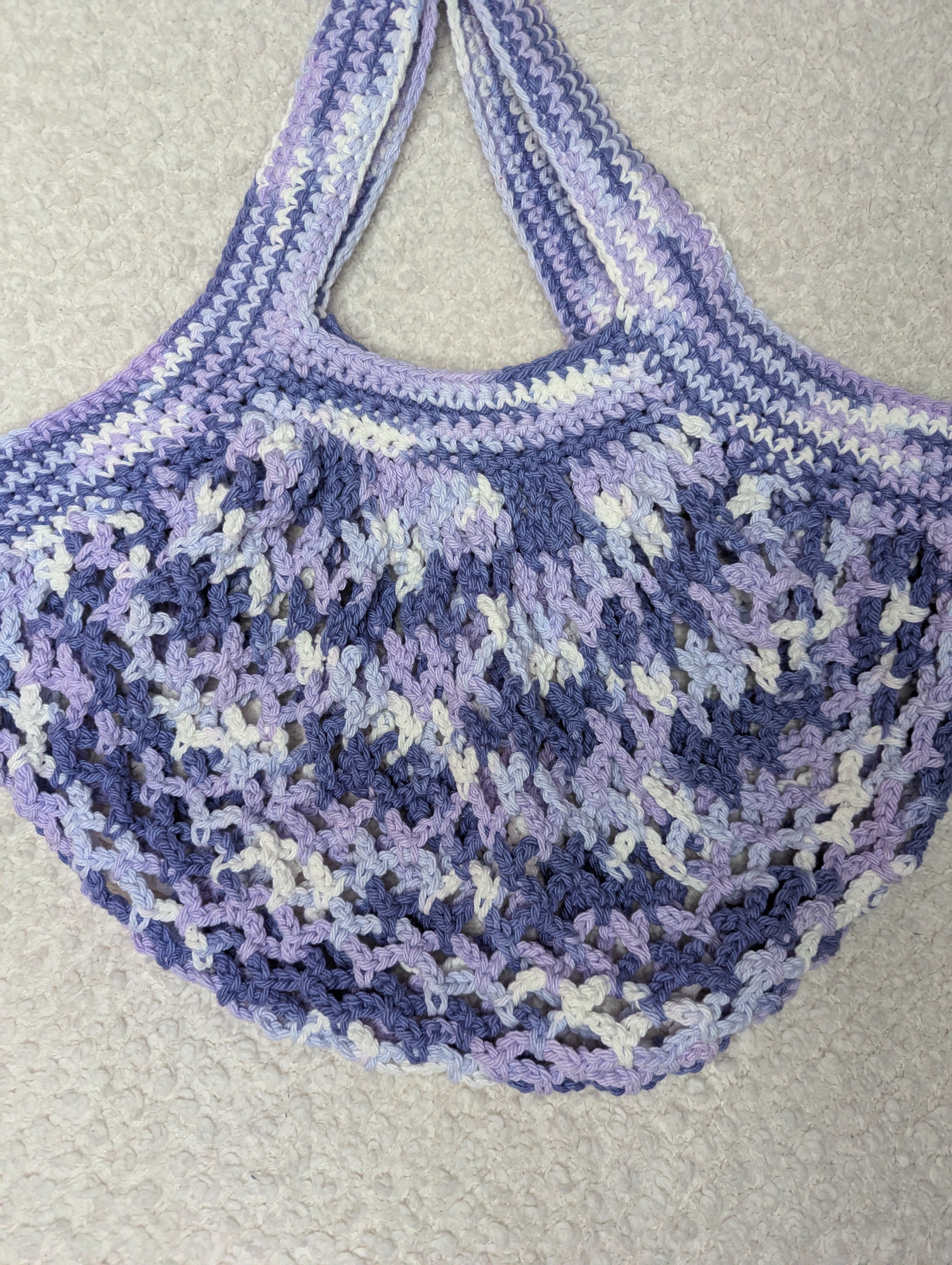 Purple Mesh Beach Tote - Purple Mesh Market Bag -
