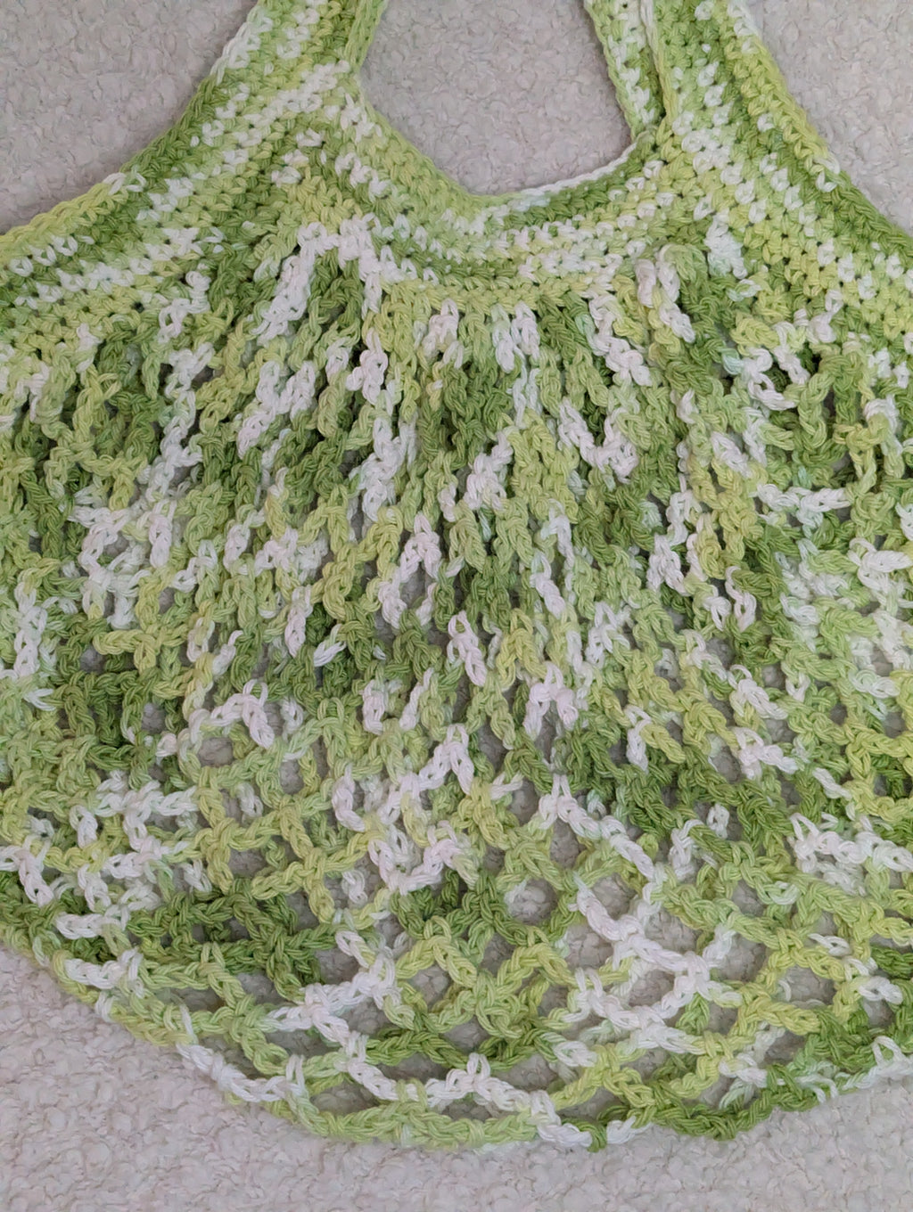 Bright Green Mesh Market Bag - Reusable Green Beach Tote