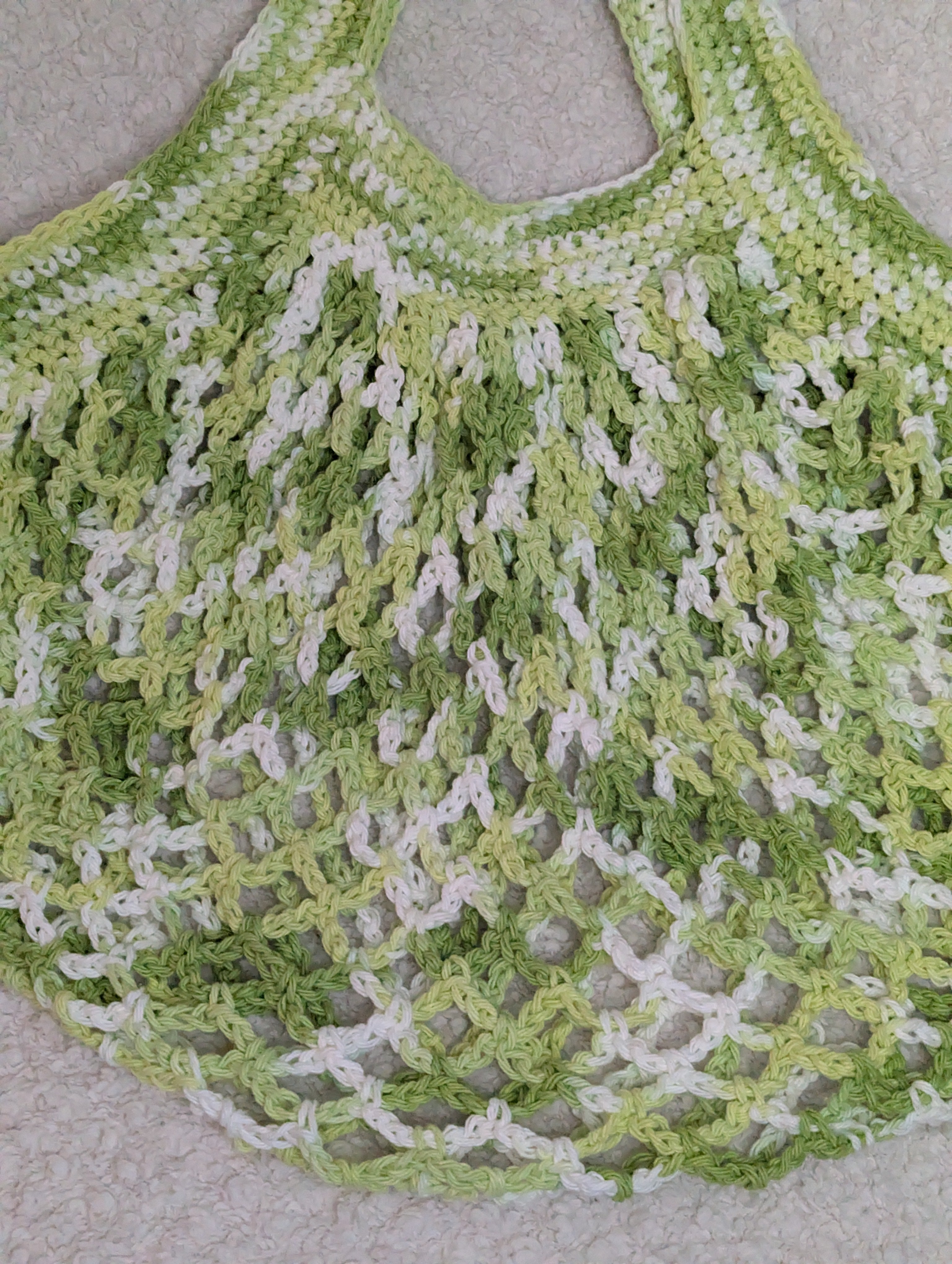 Bright Green Mesh Market Bag - Reusable Green Beach Tote