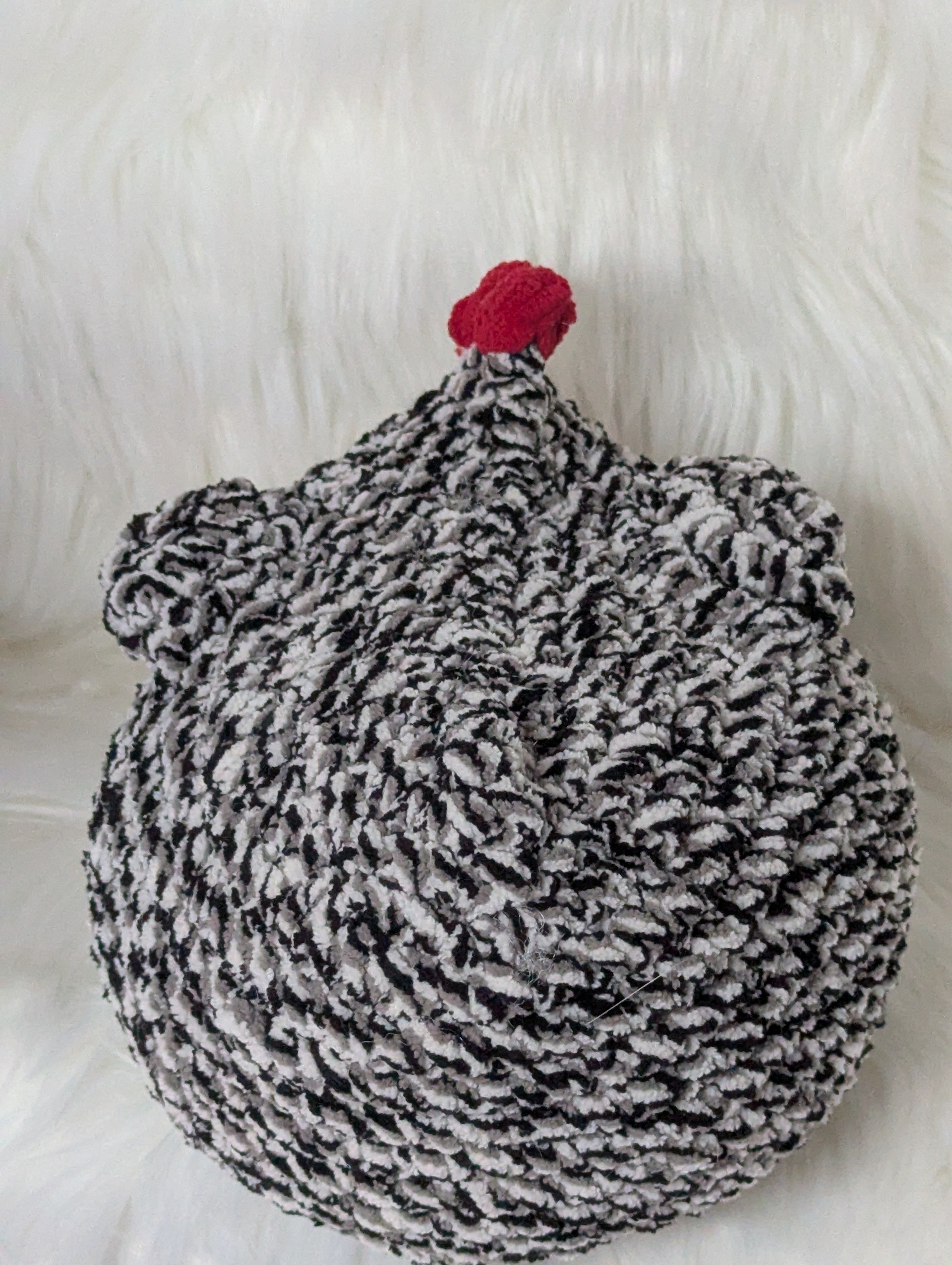 Black Variegated bird Plushie - Farm Themed Stuffed Animal
